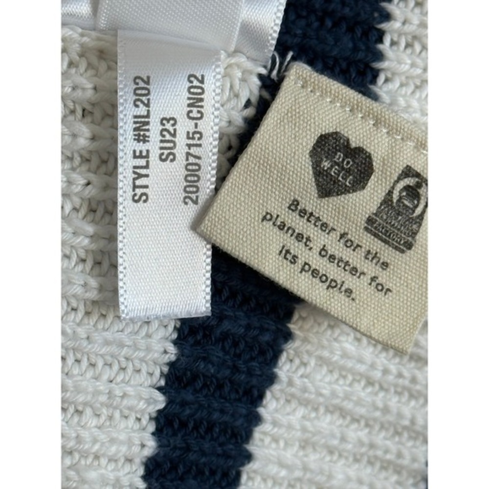 Madewell Ribbed‎ Cardigan Small White Navy Blue Nautical Striped Knit Sweater - Picture 7 of 8